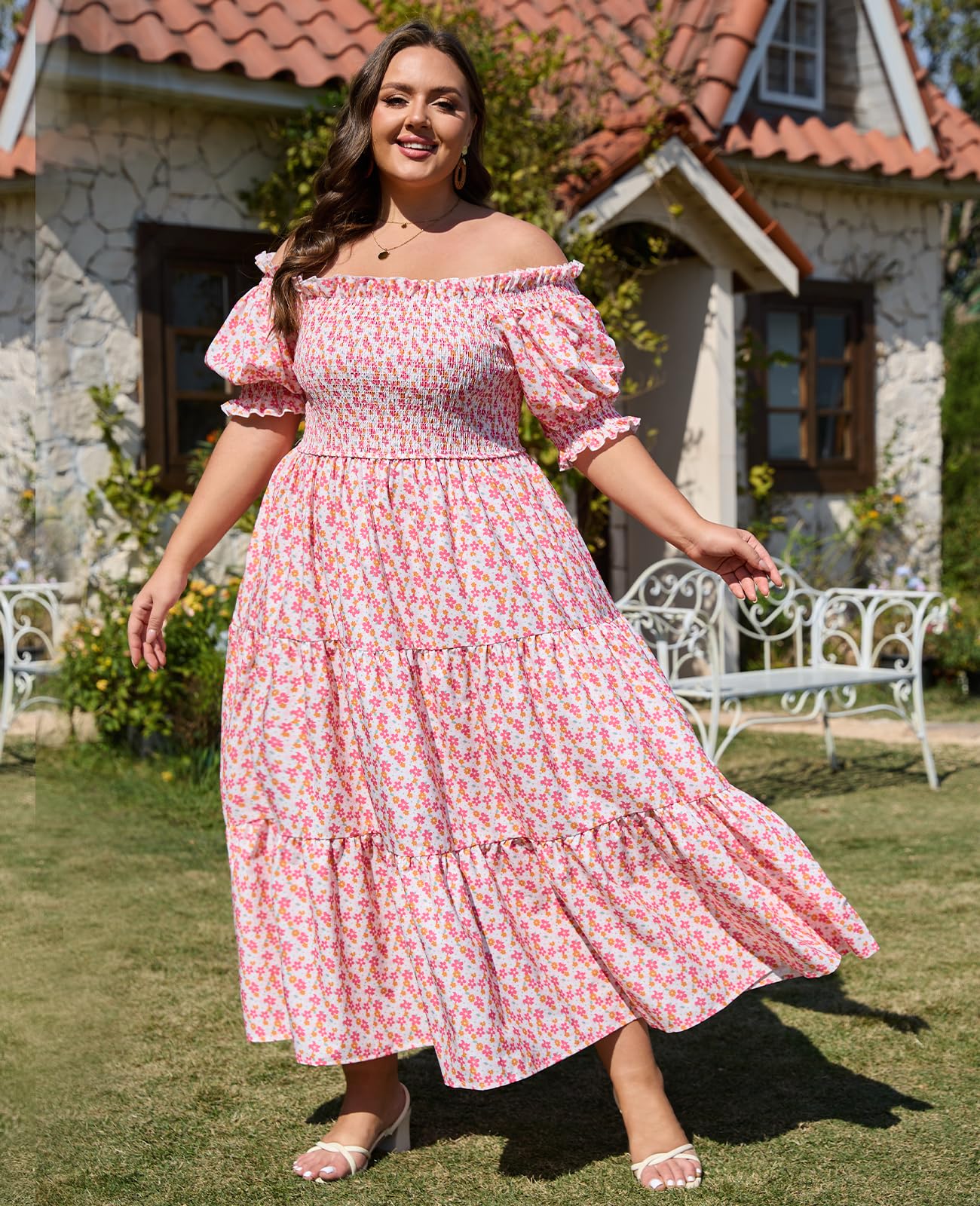 Woochic Robe d'été femme boho Longue fluide et chic avec pompons