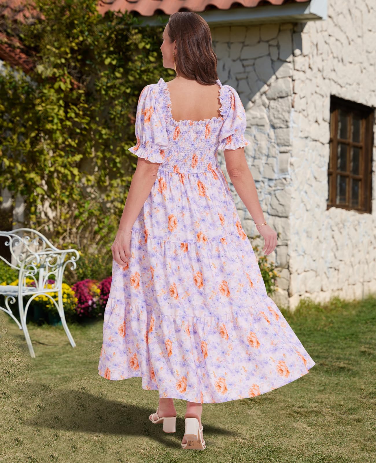 Woochic Robe d'été femme boho Longue fluide et chic avec pompons