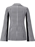 Woochic blazer courte pied de poule double boutonnage col revers manches cape femme élégant