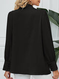 Woochic blouse boutonnage col chemise manches bishop femme décontracté
