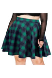 Woochic carreaux pour Mini-jupe taille haute Vert/Bleu XL