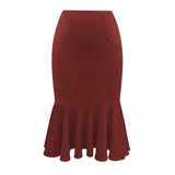 Woochic jupe grande taille à pois carreaux taille haute rouge 1 1XL