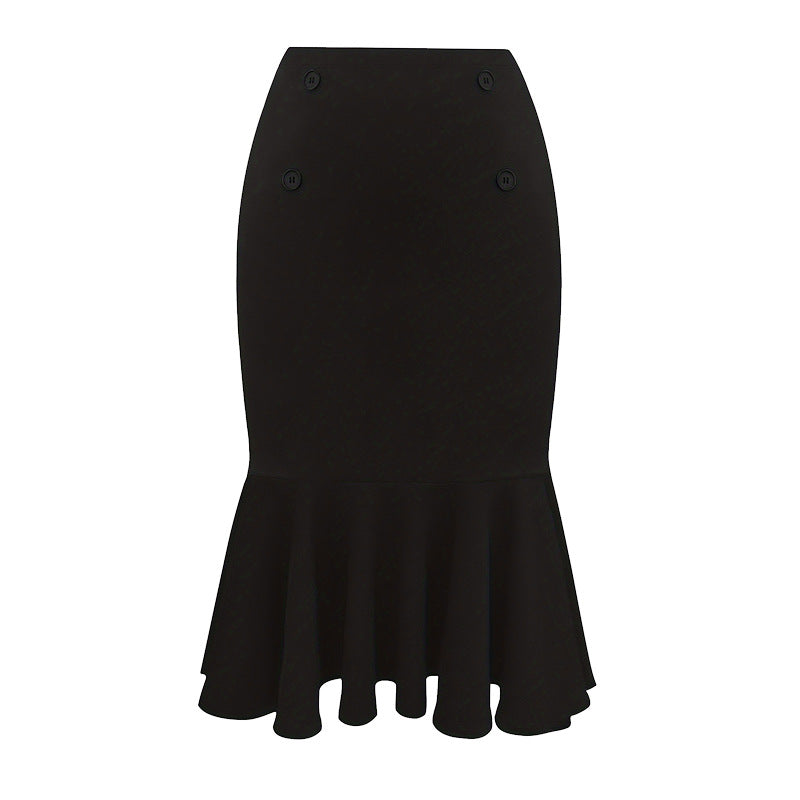Woochic jupe grande taille à pois carreaux taille haute noir 1XL