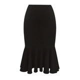 Woochic jupe grande taille à pois carreaux taille haute noir 1XL