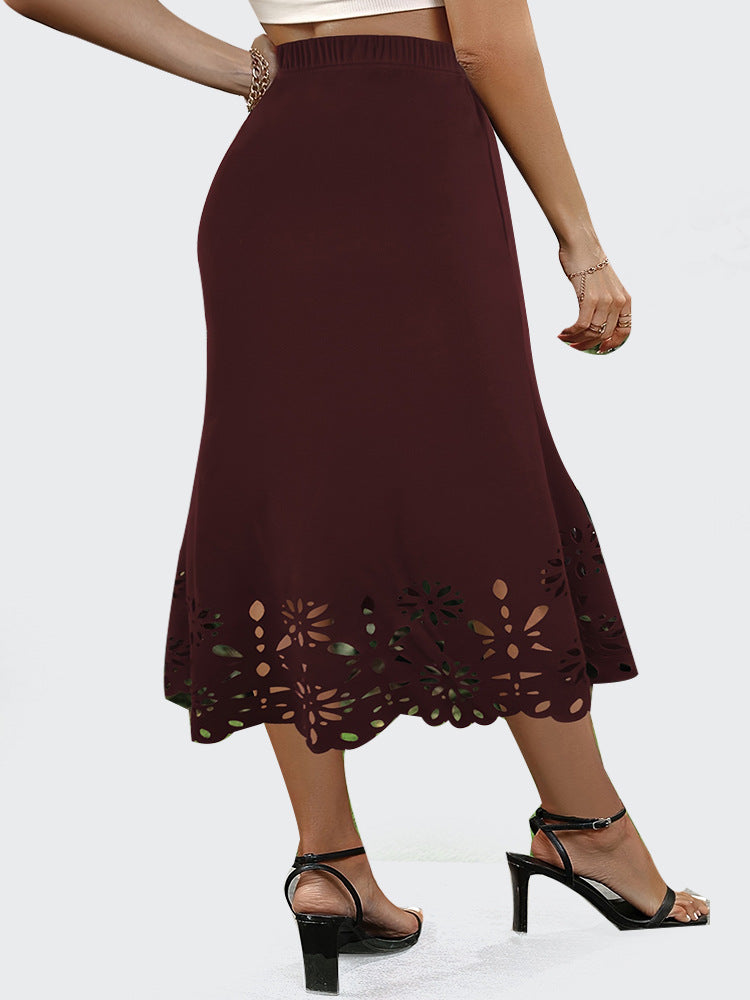 Woochic jupe grande taille découpée enveloppante sirène