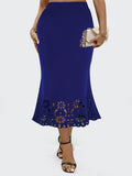 Woochic jupe grande taille découpée enveloppante sirène bleu foncé 1XL
