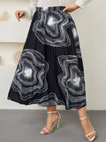Woochic jupe grande taille enveloppante imprimé plissée