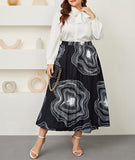 Woochic jupe grande taille enveloppante imprimé plissée
