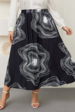 Woochic jupe grande taille enveloppante imprimé plissée noir XL