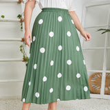 Woochic jupe grande taille imprimée à pois plissée