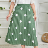 Woochic jupe grande taille imprimée à pois plissée