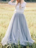Woochic jupe longue demoiselle d'honneur bouffante tutu tulle élégant femme gris clair