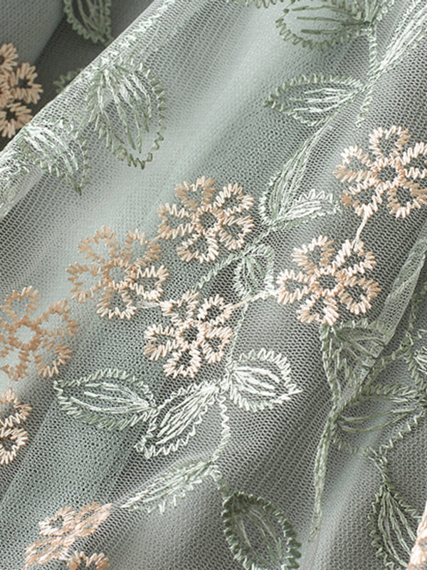 Woochic jupe longue tulle brodée fleurie élégant femme