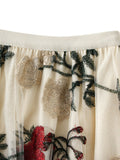 Woochic jupe longue tulle brodée fleurie femme élégant vintage