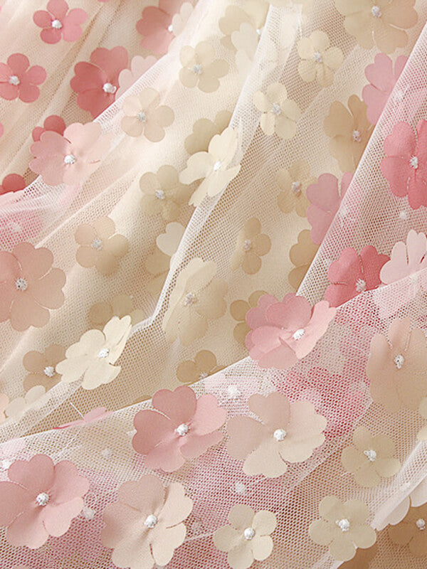 Woochic jupe longue tulle brodée fleurie femme mode