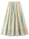 Woochic jupe longue tulle brodée fleurie femme mode Vert ONE SIZE