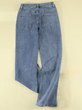 Woochic longue jeans fentes à la base flare évasé mi taille femme mode