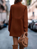 Woochic manteau en laine avec poches col cheminée manches longues femme élégant