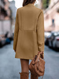Woochic manteau en laine avec poches col cheminée manches longues femme élégant