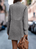 Woochic manteau en laine avec poches col cheminée manches longues femme élégant