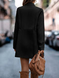Woochic manteau en laine avec poches col cheminée manches longues femme élégant