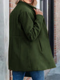 Woochic manteau en laine avec poches col cheminée manches longues femme élégant