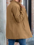 Woochic manteau en laine avec poches col cheminée manches longues femme élégant