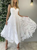 Woochic mid-length strapless A-line dress with English embroidery backless sleeveless elegant party dress