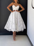 Woochic mi-longue robe bustier trapèze broderie anglaise dos nu sans manches élégant de fete