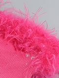Woochic min-robe moulante brillante paillette plumes mode cocktail