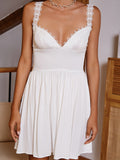 Woochic mini-robe dentelle dos nu mode blanche