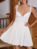 Woochic mini-robe dentelle dos nu mode blanche