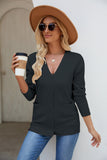 Woochic pull cardigan col en v manches longue simple boutonnage anthracite S