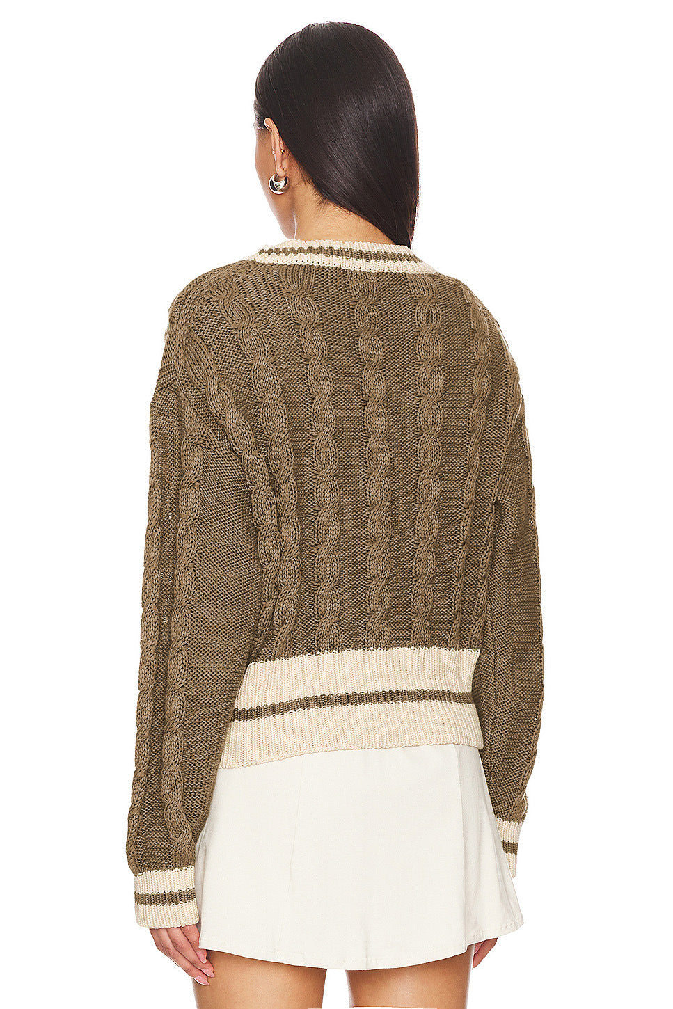 Woochic pull cardigan col en v tricoté lâche coloré