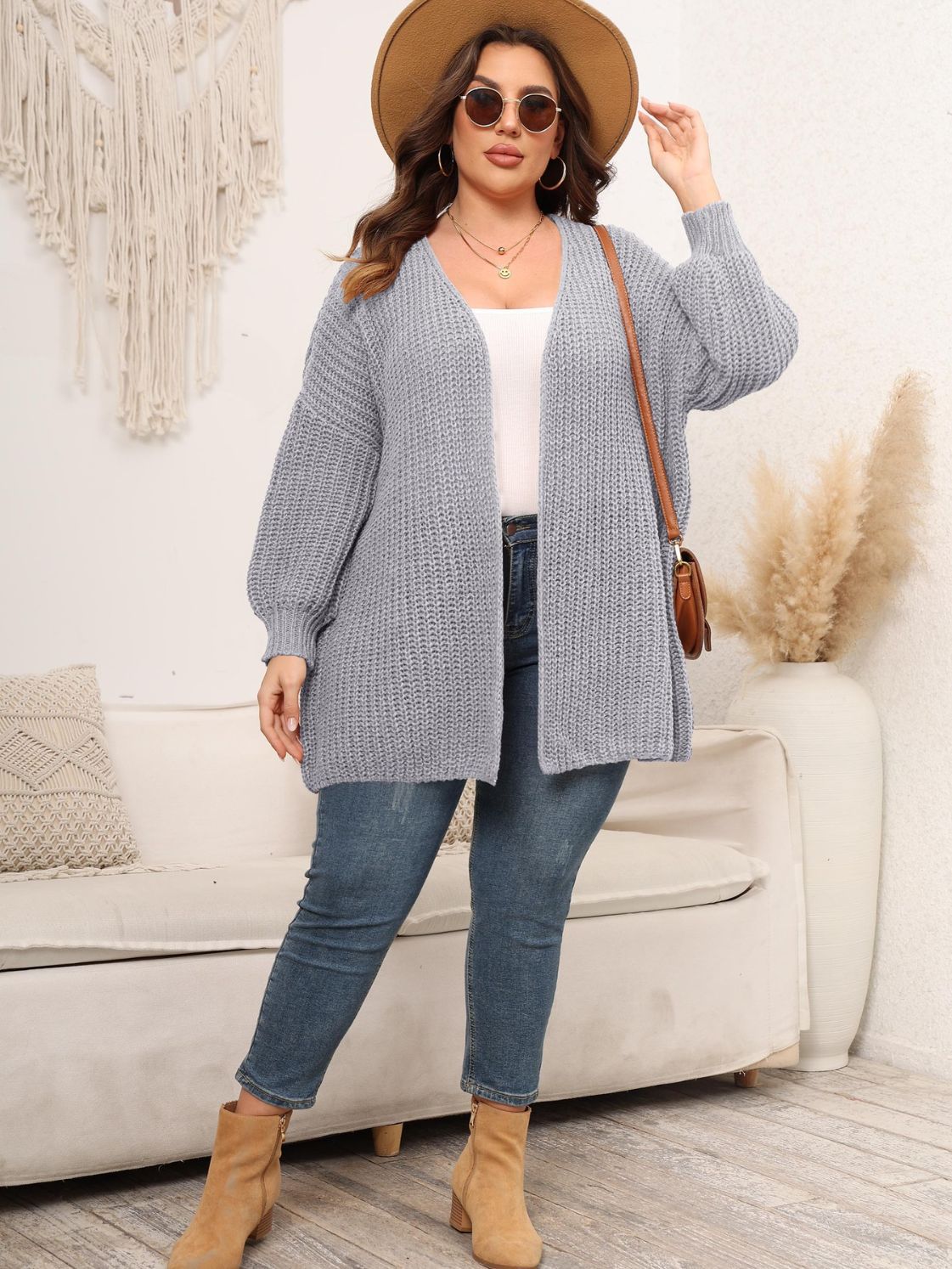 Woochic pull cardigan grande taille femme col en V
