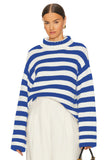 Woochic pull col montant rayée tricoté manches longues vert 1 S