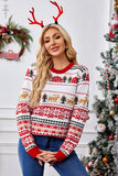 Woochic pull de Noël brodé sequins motif élan