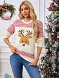 Woochic pull de Noël brodé sequins motif élan