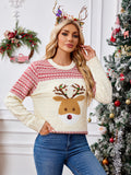 Woochic pull de Noël brodé sequins motif élan