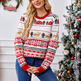 Woochic pull de Noël brodé sequins motif élan