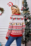 Woochic pull de Noël brodé sequins motif élan