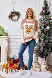Woochic pull de Noël brodé sequins motif élan