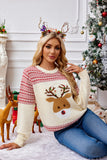 Woochic pull de Noël brodé sequins motif élan