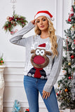 Woochic pull de Noël brodé tricoté motif renne
