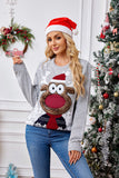 Woochic pull de Noël brodé tricoté motif renne