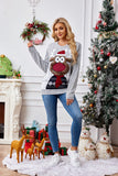 Woochic pull de Noël brodé tricoté motif renne