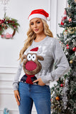 Woochic pull de Noël brodé tricoté motif renne
