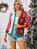 Woochic pull de Noël cardigan brodé motif de lettres jacquard