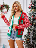 Woochic pull de Noël cardigan brodé motif de lettres jacquard