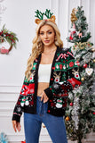 Woochic pull de Noël cardigan col en V motif de renne